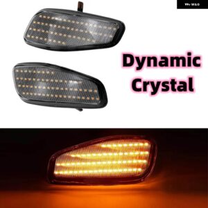 ジープ 2個 LED ダイナミック ウィンカーライト サイドミラー ウインカー シーケンシャル フラッシャーリピーター レネゲード BU 2015-2022 - dynamic　crystal