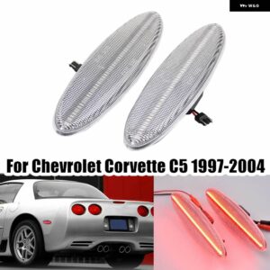 シボレー コルベット C5 1997-2004 車 LED アンバーリア サイドマーカー ライトインジケーターフェンダーパーキングランプ 1652 - Crystal Lens