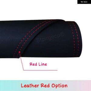 ジープ PU レザー ダッシュマット ダッシュボード カバー マットカーペットアクセサリー コンパス 2017-2019 MK2 第2世代 - leather-red-line, Left　Hand　Drive