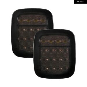 ジープ 16LED テールライト ブレーキ リバース ウインカー ライト ラングラー CJ TJ YJ ウインカー機能あり/なし - smoked　shell, with　turn　signal
