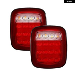 ジープ 16LED テールライト ブレーキ リバース ウインカー ライト ラングラー CJ TJ YJ ウインカー機能あり/なし - red　shell, with　turn　signal
