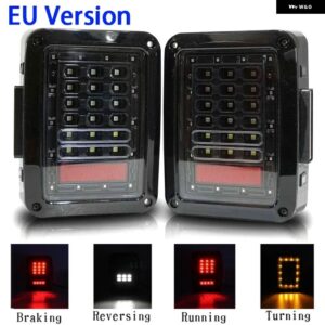 ジープ 1ペア LED テールライト リアブレーキリバース ウィンカーライト ラングラー JK 2007 2017 US/EU バージョン - clear　lenseu　version