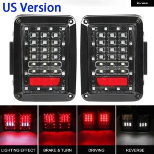 ジープ 1ペア LED テールライト リアブレーキリバース ウィンカーライト ラングラー JK 2007 2017 US/EU バージョン - clear　lensus　version