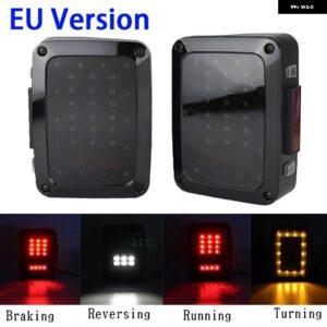 ジープ 1ペア LED テールライト リアブレーキリバース ウィンカーライト ラングラー JK 2007 2017 US/EU バージョン - smoke　lenseu　version