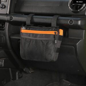ジープ 1個 収納オックス フォード 布副パイロット助手席ハンドル収納袋 ラングラー TJ JK JL JT 1997-2023 - orange