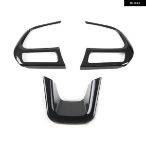 ジープ 3ピース /セット ABS ステアリング ホイール トリム ステッカー レネゲード 2015-2021 車内装飾 コンパス 2017-2020 - black