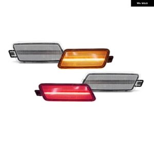 アウディ フロントアンバーリアレッド LED 車バンパー サイドマーカー インジケーターライトフェンダーフレアライト 2012-2018 A7/S7/RS7 タイプ 4G8 12V - 4pc Front Rear4