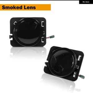 ジープ アンバー LED フロントフェンダー サイドマーカー ライト ホワイト DRL/ドライビングライト付き 2007-2017 ラングラー JK JK ルビコン - smoked　lens