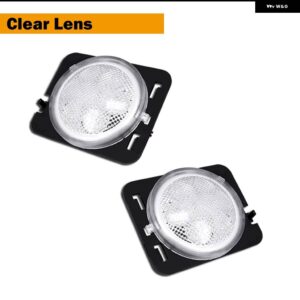 ジープ アンバー LED フロントフェンダー サイドマーカー ライト ホワイト DRL/ドライビングライト付き 2007-2017 ラングラー JK JK ルビコン - clear　lens