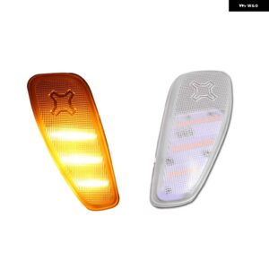 ジープ スモーク/クリア レンズ アンバー/ホワイト LED 車フロント サイドマーカー ライトキット 2015 以降 レネゲード ウィンカーライト パーキングライト - clear　lens　amber