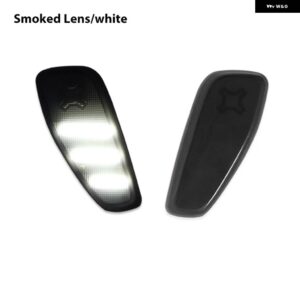 ジープ スモーク/クリア レンズ アンバー/ホワイト LED 車フロント サイドマーカー ライトキット 2015 以降 レネゲード ウィンカーライト パーキングライト - smoked　lens　white