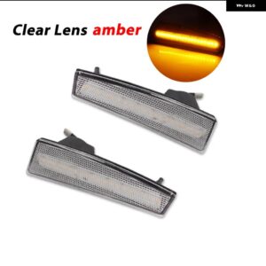ジープ アンバー/ホワイト LED フロントバンパー サイドマーカー インジケータライト 2008-2012 リバティウィンカー/ドライビング/パーキングライト - clear　lens　amber