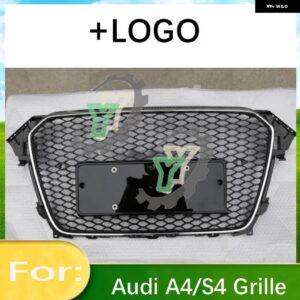アウディ A4/S4 2013-16 フロントバンパー グリルセンターパネルスタイリングアッパーグリル RS4 - 3 Black LGOO