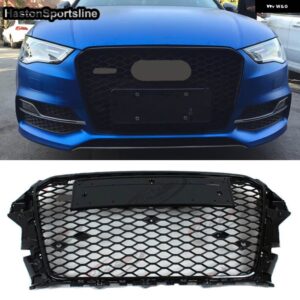 アウディ A3 RS3 レーシンググリル フロントハニカムフード エンジン グリル A3 S3 SLINE 8V 2014-2016 - black frame