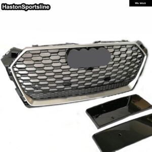 アウディ A5 S5 SLINE 2016-2020 レーシンググリル フロントスポーツハニカム エンジン ガードクワトロ RS5 ではありません - silver frame