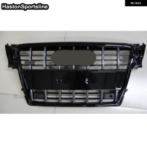 アウディ A4 SLINE レーシンググリル S4 クローム GERY ABS フロントバンパー スポーツフード エンジン ガード 2009-2012 - Black Chrome