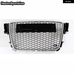 アウディ A5 B8 S5 S ライン レーシンググリル 2009-2011 ABS フロントバンパー ハニカム エンジン ガード 2009-2011 RS5 ではありません - Matt Silver Frame