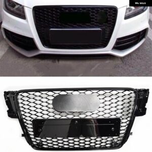 アウディ A5 B8 S5 S ライン レーシンググリル 2009-2011 ABS フロントバンパー ハニカム エンジン ガード 2009-2011 RS5 ではありません - black