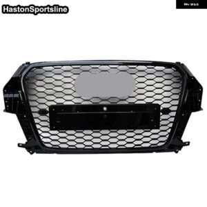 アウディ Q3 RSQ3 フロント レーシンググリル スポーツハニカム エンジン グリル Q3 SQ3 SLINE 2013-2015 - black