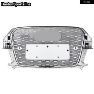 アウディ Q3 RSQ3 フロント レーシンググリル スポーツハニカム エンジン グリル Q3 SQ3 SLINE 2013-2015 - Silver