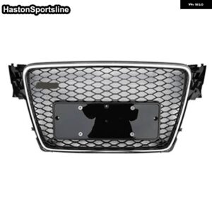 アウディ A4 RS4 レーシンググリル ロゴフロントスポーツハニカムフード グリル A4 S4 SLINE 2008-2012 - CHROME FRAME