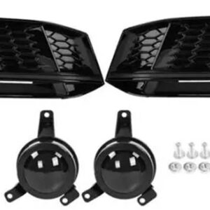 アウディ S4 S-LINE ハニカムフロント フォグランプ フォグランプ カバー グリル 2016-2018 専用 S4 S-LINE - black