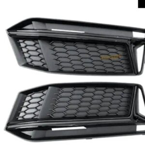 アウディ S4 S-LINE ハニカムフロント フォグランプ フォグランプ カバー グリル 2016-2018 専用 S4 S-LINE - Black not acc