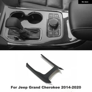 ジープ グランドチェロキー 2011-2018 ABS カーボン/クローム インテリア センターコンソールナビゲーター GPS カバー トリム - shift　panel　c