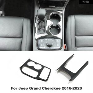 ジープ グランドチェロキー 2011-2018 ABS カーボン/クローム インテリア センターコンソールナビゲーター GPS カバー トリム - shift　panel　a