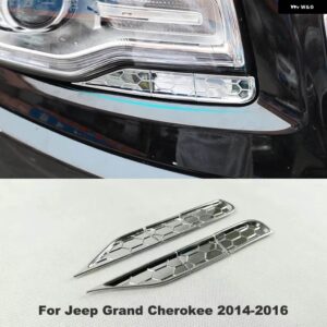 ジープ グランドチェロキー 2011-2021 ABS クローム リアバンパー フォグランプ カバー 装飾フレーム ステッカー アウターアクセサリー 2個 - Headlight　cleaning