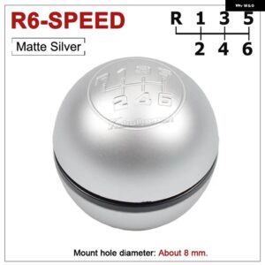 アルファロメオ ジュリエッタ 2010-18 車 6速 ブラックギアスティック シフトノブ - 6 Speed Matte Silver