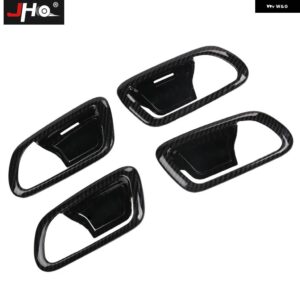 ジープ ABS カーボングレインインナードアハンドルボウルカバー トリム グランドチェロキー 2014-2020 2015-18 19 - black
