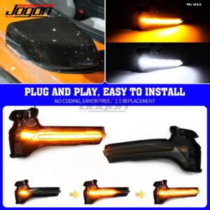 シボレー DRL ダイナミック ウィンカーライト サイドミラー インジケーターウインカーランプブルーライト コルベット C8 スティングレイクー - with white daylight