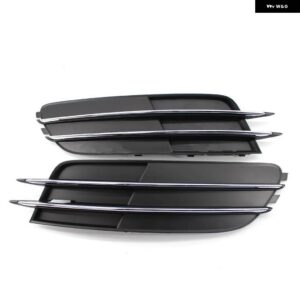 アウディ フォグライト カバー A6L C7 2012-16 フォグランプ カバー フロントロア バンパー ベント グリル サイドインサート グリル - NO Holes L R