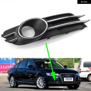 アウディ フォグライト カバー A6L C7 2012-16 フォグランプ カバー フロントロア バンパー ベント グリル サイドインサート グリル - With Holes R