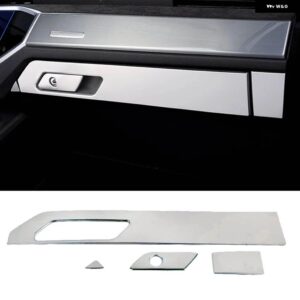 アウディ 4個 ステンレス Q3 2019 2020 副パイロット ステッカー 装飾 センター コンソール ダッシュボード トリム ストリップ - Stainless white