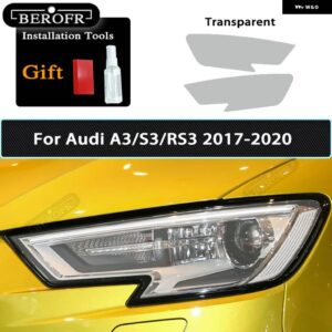 アウディ ヘッドライト フィルムクリアスモークブラック TPU ステッカー A3 S3 RS3 8V 8Y 2021 2022 S ラインスポーツバック 2014-ON - 2017-2020 T