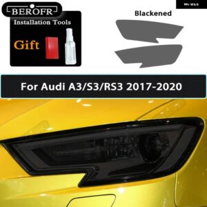 アウディ ヘッドライト フィルムクリアスモークブラック TPU ステッカー A3 S3 RS3 8V 8Y 2021 2022 S ラインスポーツバック 2014-ON - 2017-2020 B