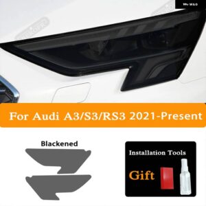 アウディ ヘッドライト ティントブラックフィルムクリア TPU ステッカー アクセサリー A3 S3 RS3 8V 2013-ON スポーツバック - for 2021-On B