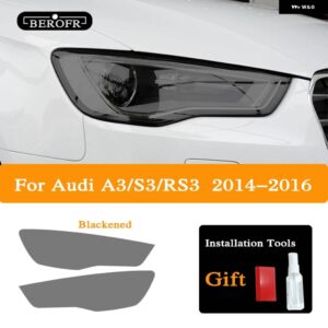 アウディ ヘッドライト ティントブラックフィルムクリア TPU ステッカー アクセサリー A3 S3 RS3 8V 2013-ON スポーツバック - for 2014-2016 B