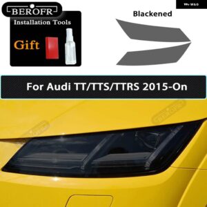 アウディ スモークブラック TPU ステッカー ヘッドライト フィルム A3 S3 A4 B8 B9 A5 A6 S6 C8 A7 A8 D4 8V TT TTS Q3 Q5 Q7 Q8 RSQ8 - TT 15-On