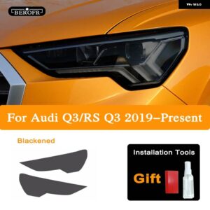 アウディ 2個 Q3 F3 RSQ3 スポーツバック ヘッドライト ティントスモークブラックフィルム テールライト クリア TPU ステッカー - Headlight B