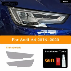 アウディ ヘッドライト フィルムフロントライトクリア A3 8V A4 B8 B9 A5 A6 C8 A7 A8 TT ETRON R8 TPU ステッカー アクセサリー - A4 2016-2020