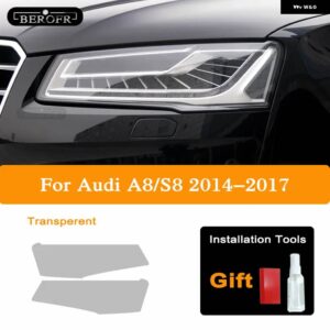 アウディ ヘッドライト フィルムフロントライトクリア A3 8V A4 B8 B9 A5 A6 C8 A7 A8 TT ETRON R8 TPU ステッカー アクセサリー - A8 S8 2014-2017