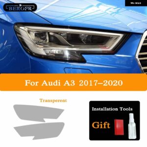 アウディ ヘッドライト フィルムフロントライトクリア A3 8V A4 B8 B9 A5 A6 C8 A7 A8 TT ETRON R8 TPU ステッカー アクセサリー - A3 2017-2020