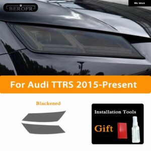アウディ 2個 ヘッドライト フィルム ヘッドランプ クリア黒 TPU ステッカー TT TTS TTRS MK3 8S 2015-現在 アクセサリー - TTRS Blackened