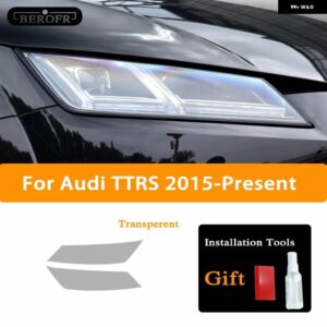 アウディ 2個 ヘッドライト フィルム ヘッドランプ クリア黒 TPU ステッカー TT TTS TTRS MK3 8S 2015-現在 アクセサリー - TTRS Transparent