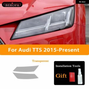 アウディ 2個 ヘッドライト フィルム ヘッドランプ クリア黒 TPU ステッカー TT TTS TTRS MK3 8S 2015-現在 アクセサリー - TTS Transparent