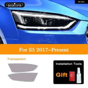 アウディ ヘッドライト ティントブラックフィルムクリア TPU ステッカー A5 8T 8F S5 RS5 2012-ON アクセサリー 2個 - S5 17-On T