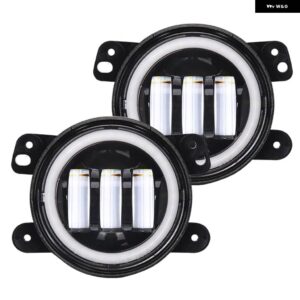 ジープ 4インチ LED フォグランプ ハローアングルアイ DRL 駆動オフロードランプ ラングラー JK TJ LJ ハマー H1 H2 ダッジ クライスラー フロント - 30W　JK　003